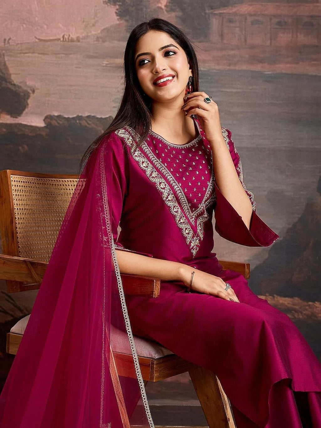 Regal Tradition Embroidered Ethnic Suit Set with Delicate Artisanal Detailing - Surat Wholesale Ethnic Wear (Photo 14)