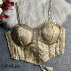 Cocktail Party Polish Jacquard Strapless Corset Blouse - Surat Wholesale Ethnic Wear (Photo 14)