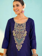 Festive Embroidered Anarkali Suit with Striped Dupatta