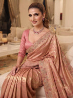 Heritage Loom Saree with Ornate Floral Zari and Jewel-Edged Pallu