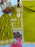 Opulent Luxury Heavy Zardozi Embroidered Kurta and Sharara Set with Dupatta