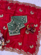 Royal Draped Saree with Intricate Embroidered Blouse