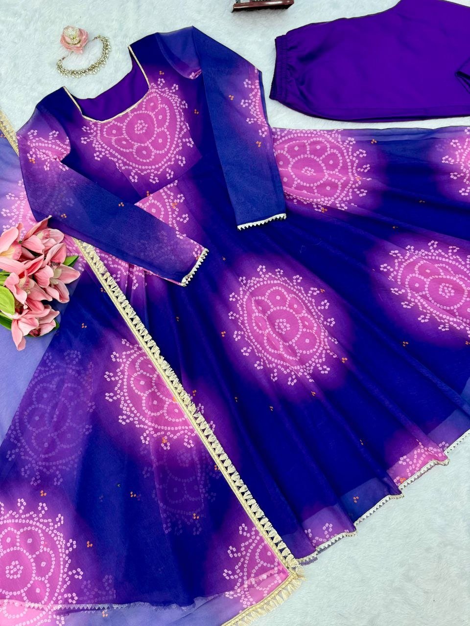 Elegant Orange Faux Designer Lehenga Set