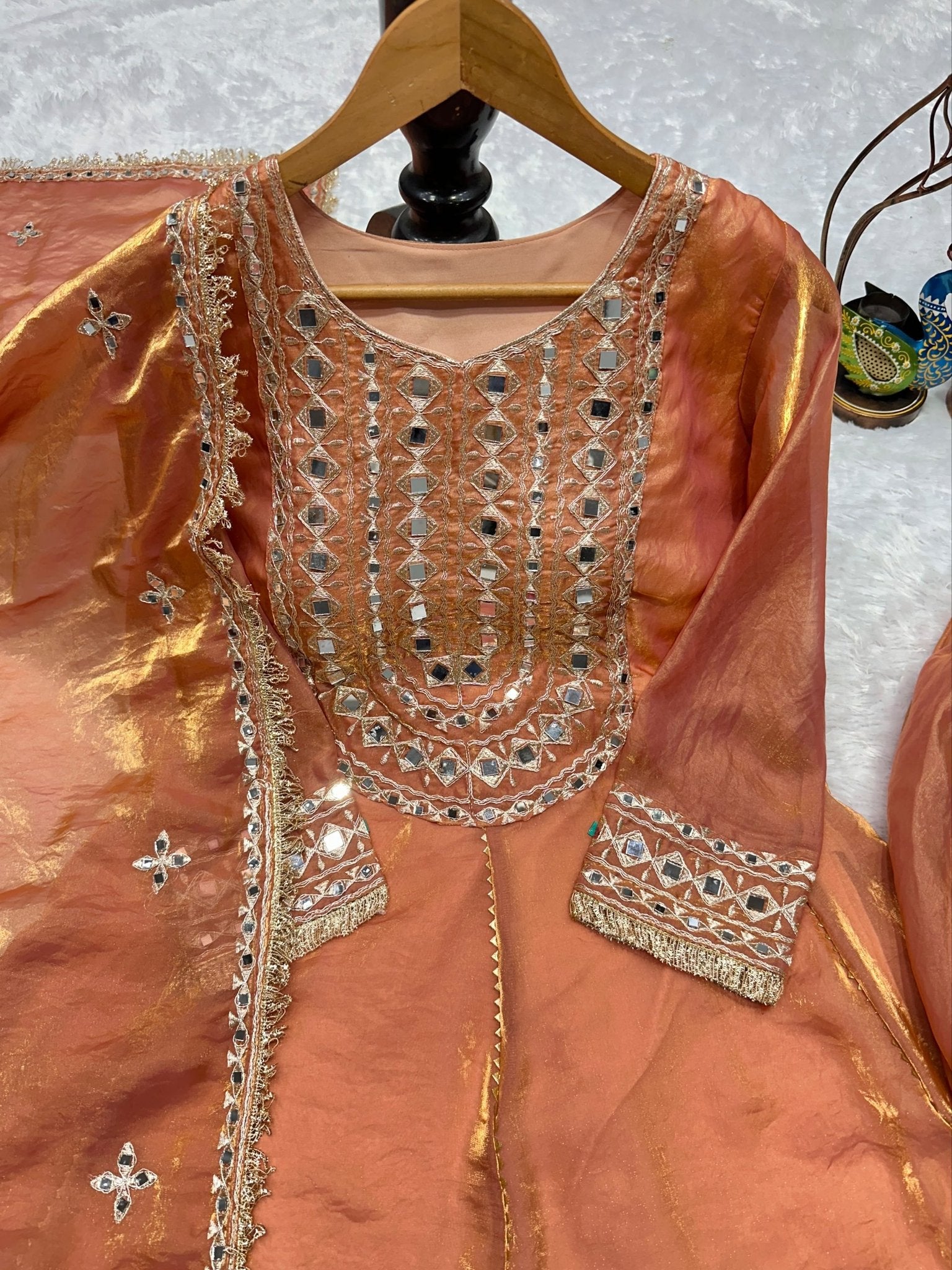 Regal Mirrorwork Palazzo Ensemble for Festive Celebrations