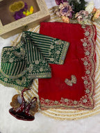 Royal Draped Saree with Intricate Embroidered Blouse