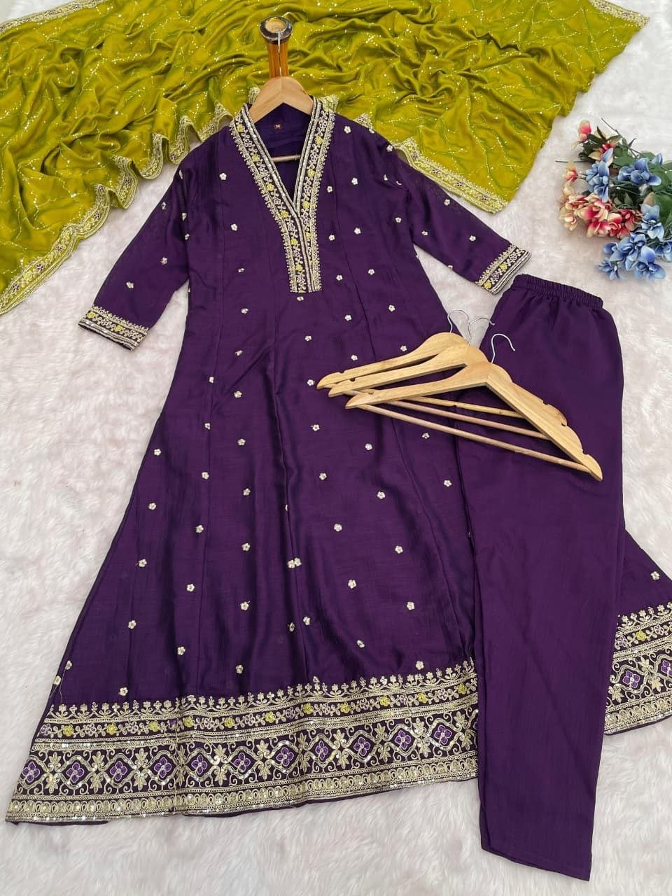 Regal Tradition Embroidered Festive Anarkali Ensemble