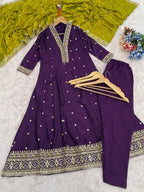 Regal Tradition Embroidered Festive Anarkali Ensemble