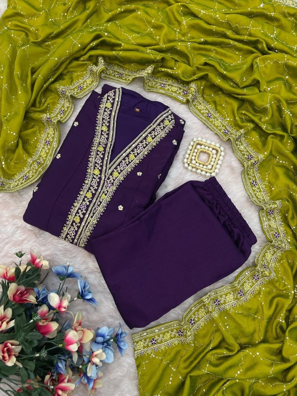Regal Tradition Embroidered Festive Anarkali Ensemble