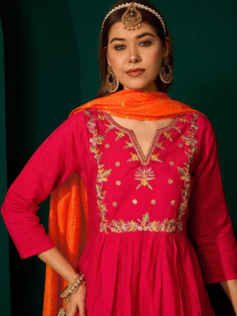 Regal Heritage Floral Embroidered Anarkali Suit Ensemble