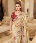 Artisanal Heritage Embroidered Saree for Grand Celebrations