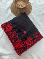 Contemporary Statement Floral Embroidered Saree for Sophisticated Occasions - Surat Wholesale Ethnic Wear (Photo 16)
