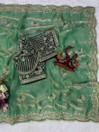 Royal Draped Saree with Intricate Embroidered Blouse