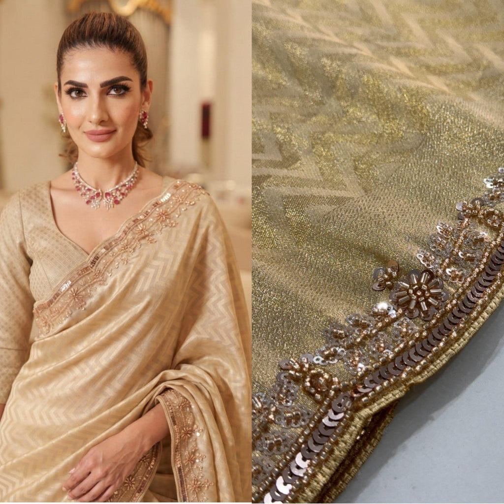 Exquisite Green with Designer Saree Set