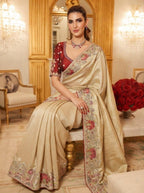 Artisanal Heritage Embroidered Saree for Grand Celebrations