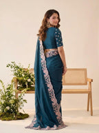 Artisanal Paisley Embroidered Saree for Timeless Celebrations