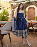 Regal Embroidered Flared Ensemble for Festive Celebrations