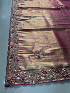 Heritage Loom Saree with Ornate Floral Zari and Jewel-Edged Pallu