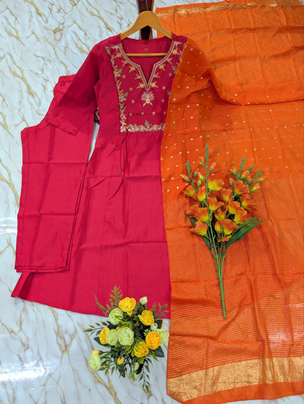 Regal Heritage Floral Embroidered Anarkali Suit Ensemble