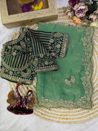 Royal Draped Saree with Intricate Embroidered Blouse
