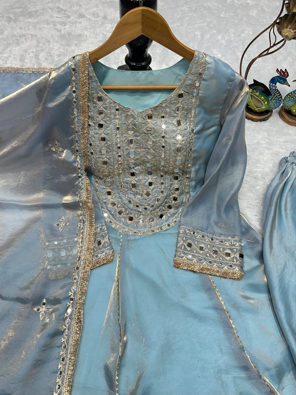 Regal Mirrorwork Palazzo Ensemble for Festive Celebrations