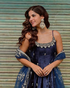 Regal Embroidered Flared Ensemble for Festive Celebrations