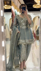 Regal Mirrorwork Palazzo Ensemble for Festive Celebrations