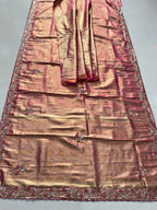 Heritage Loom Saree with Ornate Floral Zari and Jewel-Edged Pallu