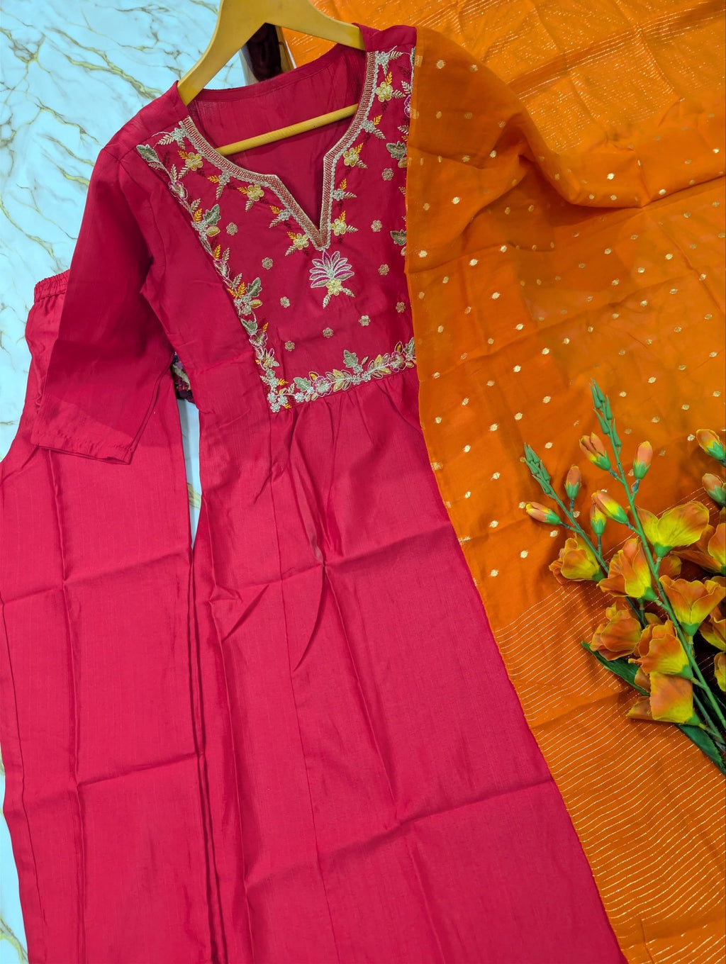 Regal Heritage Floral Embroidered Anarkali Suit Ensemble