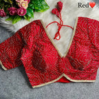 Garden Floral Romance Rose Threadwork Embroidered Padded Blouse - Surat Wholesale Ethnic Wear (Photo 1)