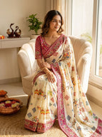 Royal Heritage Artisanal Motif Saree with Intricate Borders