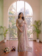 Subtle Grace Embellished Saree with Shimmering Border and Delicate Diamond Patterns - Surat Wholesale Ethnic Wear (Photo 1)