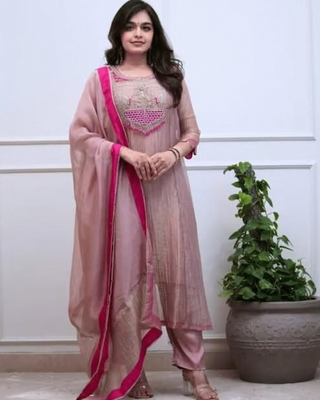 Contemporary Embroidered Draped Kurta Set