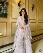 Georgette Chikankari Embroidery Lehenga Set with Sheer Net Dupatta