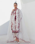 Contemporary Floral Embroidered Suit with Delicate Sheer Dupatta