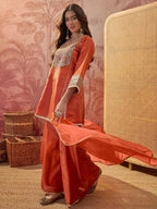 Regal Yoke Embroidered Sharara Suit Set
