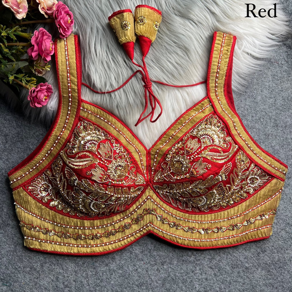 Opulent Luxury Heavy Zari Embroidered Sleeveless Blouse