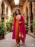 Royal Heritage Embroidered Kurta Set With Zari Dupatta - Surat Wholesale Ethnic Wear (Photo 1)