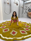 Mirror Work Patchwork Flare Flared Lehenga Choli with Embroidered Blouse