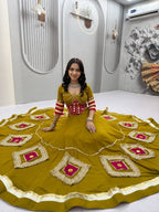 Mirror Work Patchwork Flare Flared Lehenga Choli with Embroidered Blouse