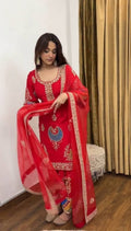 Regal Heritage Embroidered Suit Ensemble for Festive Celebrations