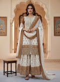 Intricately Embroidered Sharara Suit Set With Border Dupatta - Surat Wholesale Ethnic Wear (Photo 1)