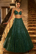 All Over Sequined Glamour Lehenga Set with Bralette Blouse - Surat Wholesale Ethnic Wear (Photo 1)