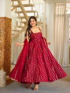 Royal Heritage Embroidered Anarkali Ensemble with Intricate Traditional Motifs