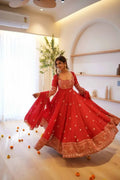 Festive Embroidered Anarkali Suit with Dupatta - Surat Wholesale Ethnic Wear (Photo 1)