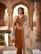 Royal Heritage Floral Printed Dupatta Suit Set with Intricate Ethnic Embroidery - Surat Wholesale Ethnic Wear (Photo 1)