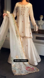 Regal Tradition Embroidered Sharara Set