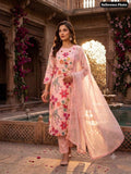 Embroidered Floral Printed Kurta Set with Dupatta