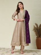 Regal Tradition Embroidered Festive Anarkali Ensemble