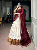 Banarasi Silk Lehenga Choli with Traditional Border Work