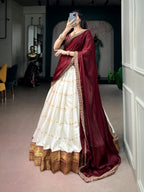 Banarasi Silk Lehenga Choli with Traditional Border Work